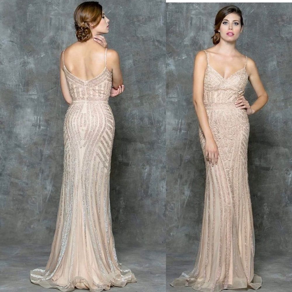 NEW Glow By Colors G664 pink embellished maxi prom ballroom gown dress 10